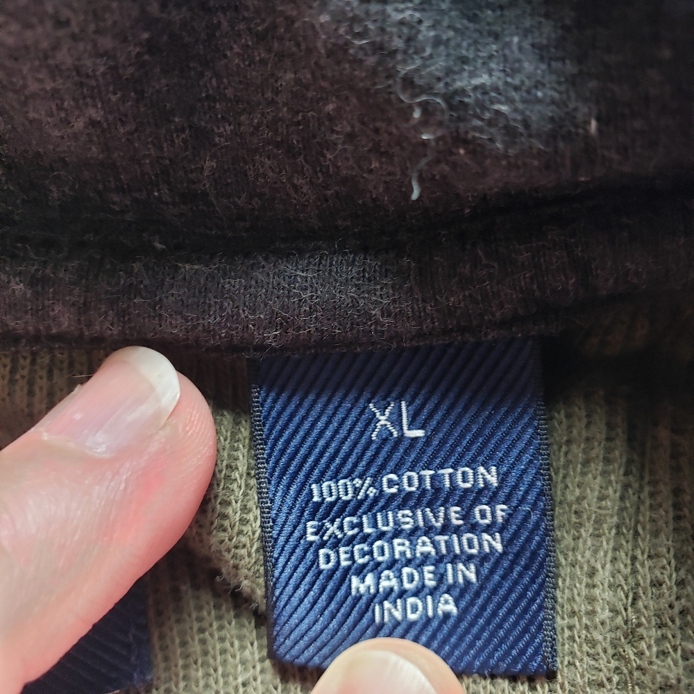 Izod Quarter Zip Long Sleeve Pullover, Grey & Olive Green, Men's XL - Picture 5 of 9